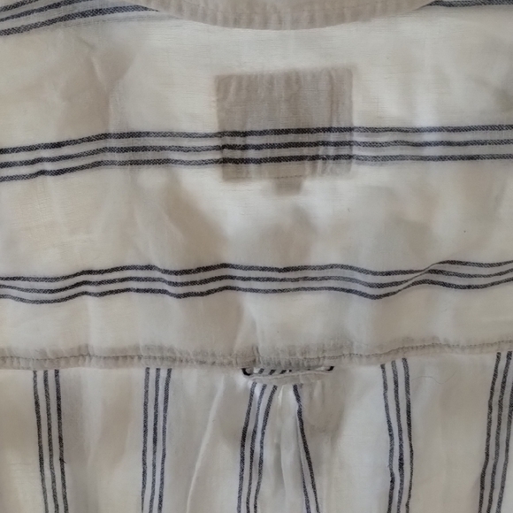 Rails White and Blue Striped Lace-Up Shirt - Picture 7 of 11